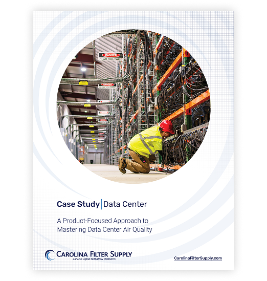 Carolina Filter Supply case study cover detailing a product-focused approach to mastering data center air quality